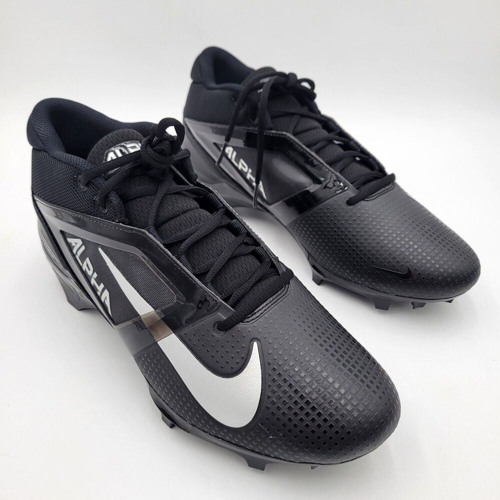 Nike Alpha Menace 4 Pro Football Cleats Black Silver FD7037-002 Men's 11.5 NEW